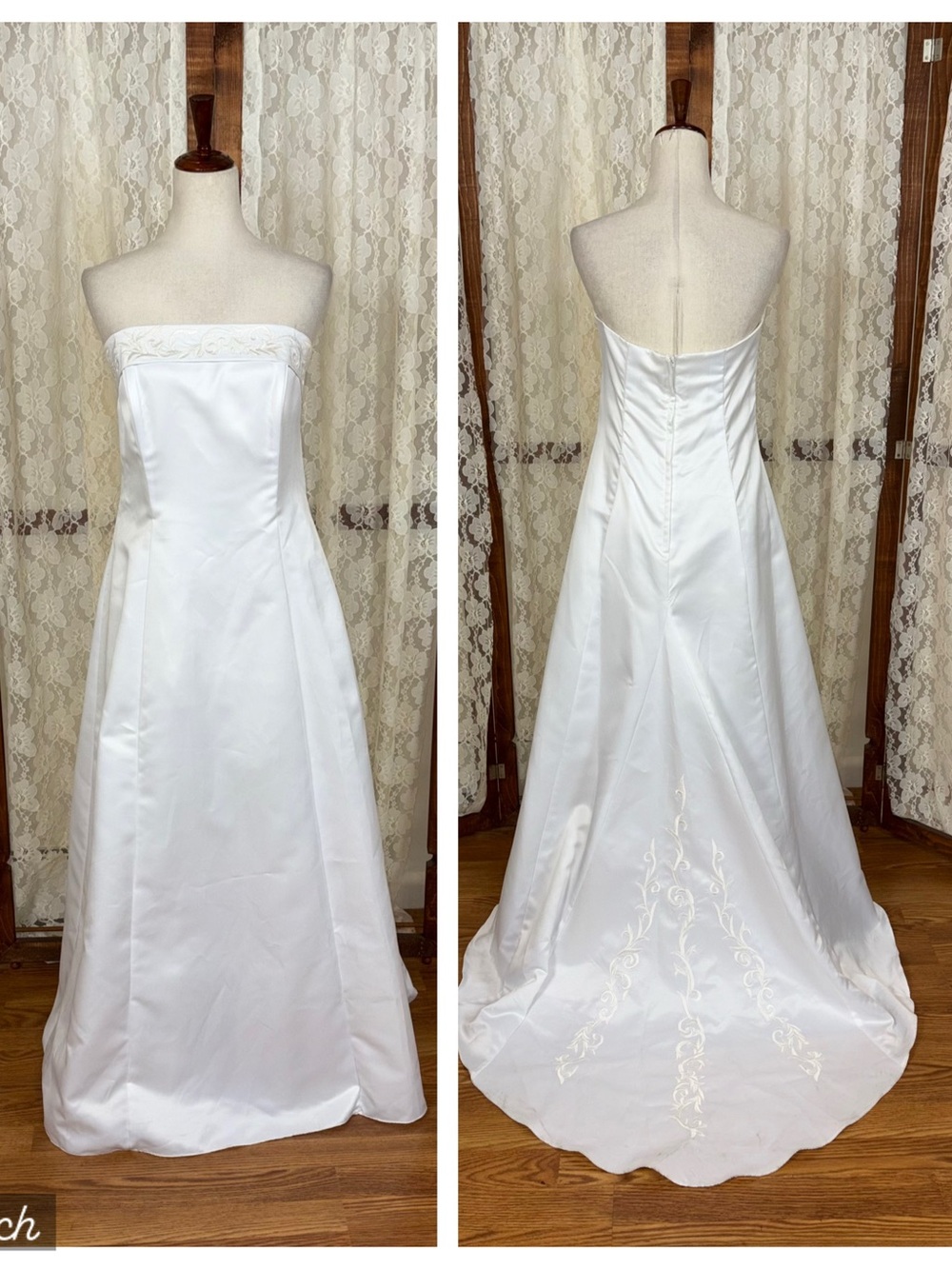 Beautiful Vintage 90s Roberta Bridal Simple Satin Wedding Gown